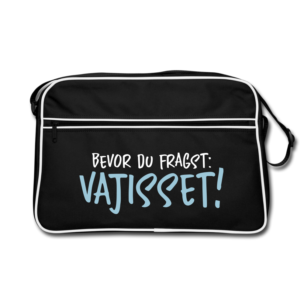 Bevor du fragst - Retro Tasche - Schwarz/Weiß