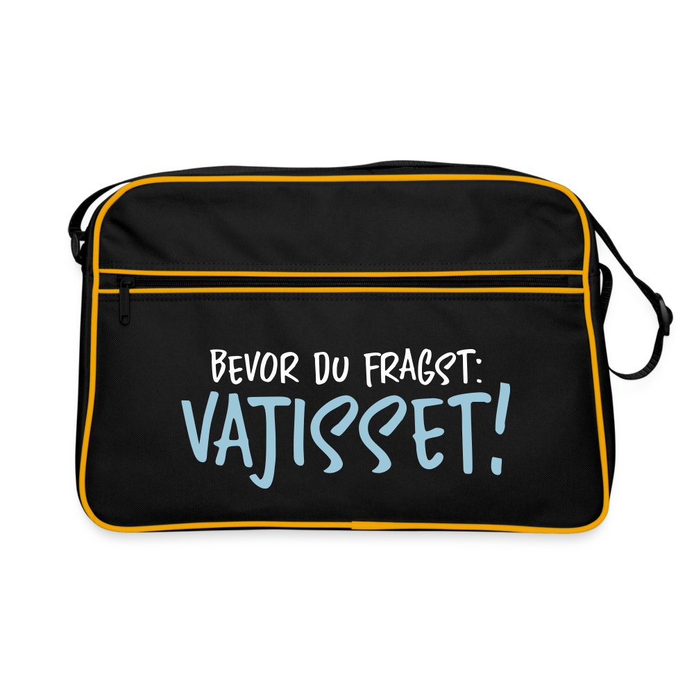 Bevor du fragst - Retro Tasche - Schwarz/Gold