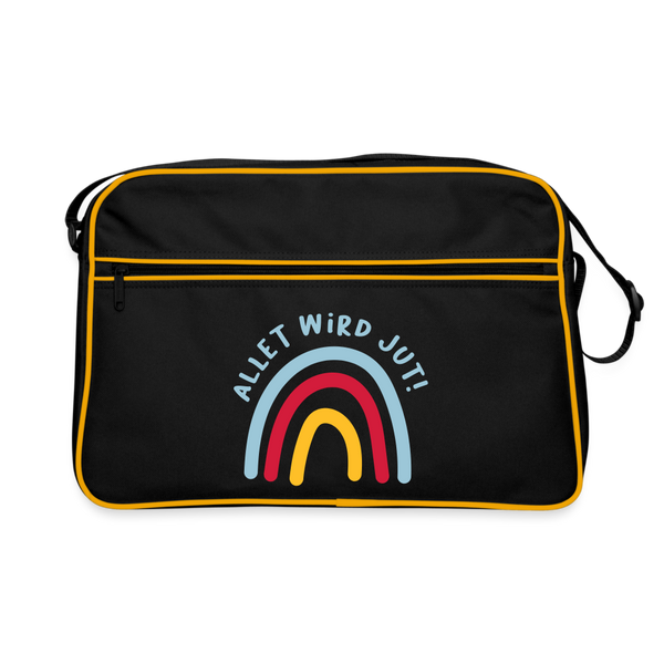 Allet wird jut! - Retro Tasche - Schwarz/Gold