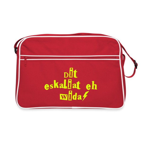 Dit eskaliat eh wilda  - Retro Tasche - Rot/Weiß