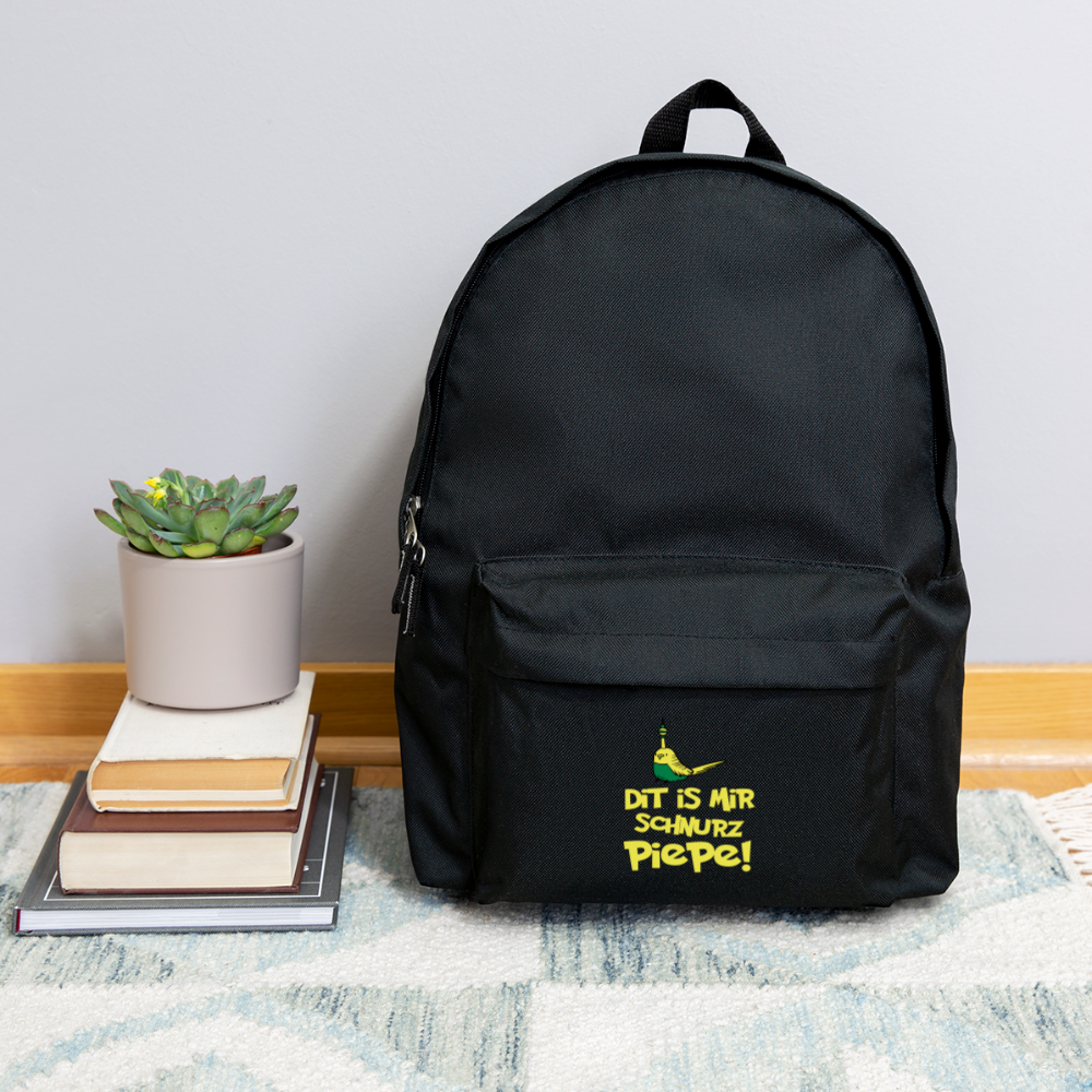 Dit is mir Schnurz Piepe - Rucksack - Schwarz