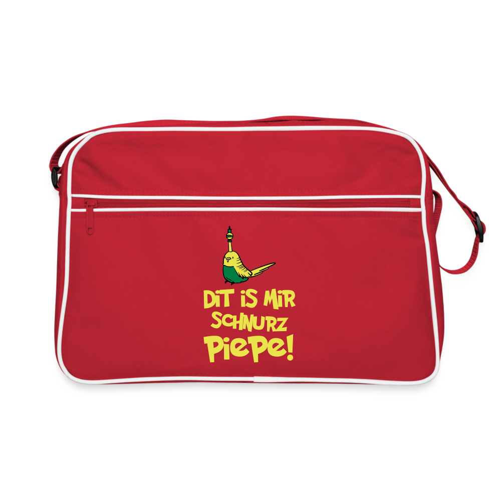 Dit is mir Schnurz Piepe - Retro Tasche - Rot/Weiß