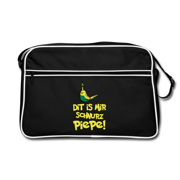 Dit is mir Schnurz Piepe - Retro Tasche - Schwarz/Weiß