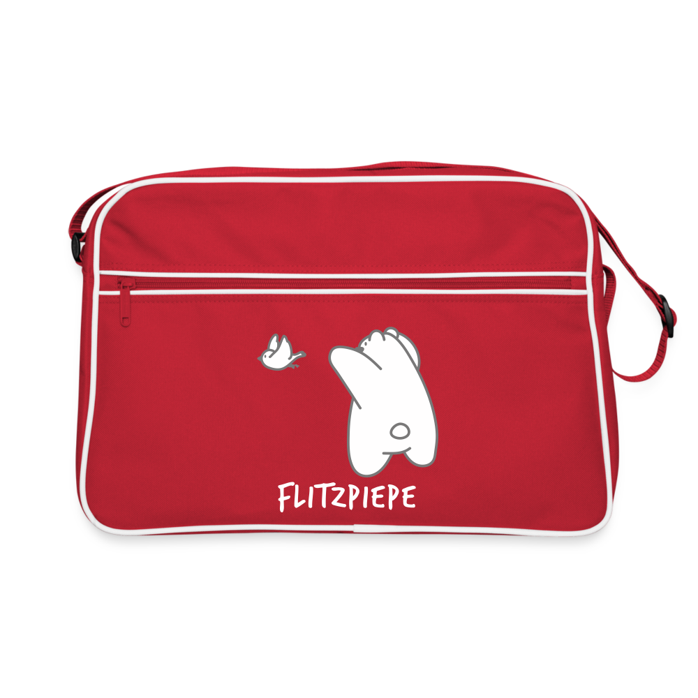 Flitzpiepe - Retro Tasche - Rot/Weiß