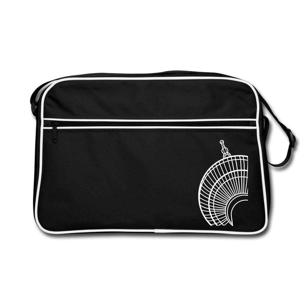 Der Turm von unten - weiß - Retro Tasche - Schwarz/Weiß