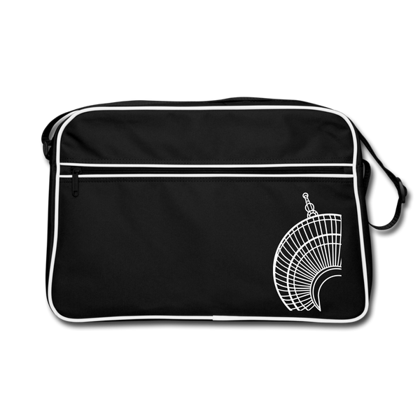 Der Turm von unten - weiß - Retro Tasche - Schwarz/Weiß
