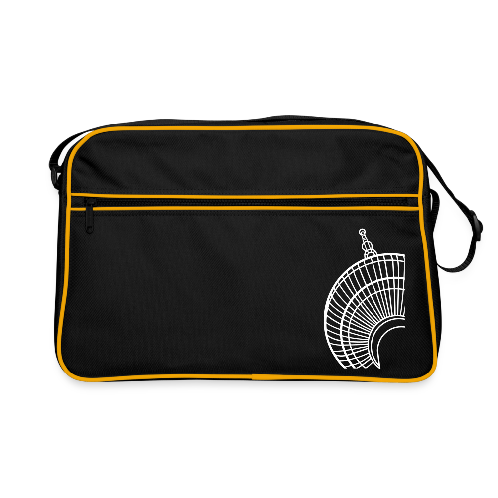 Der Turm von unten - weiß - Retro Tasche - Schwarz/Gold