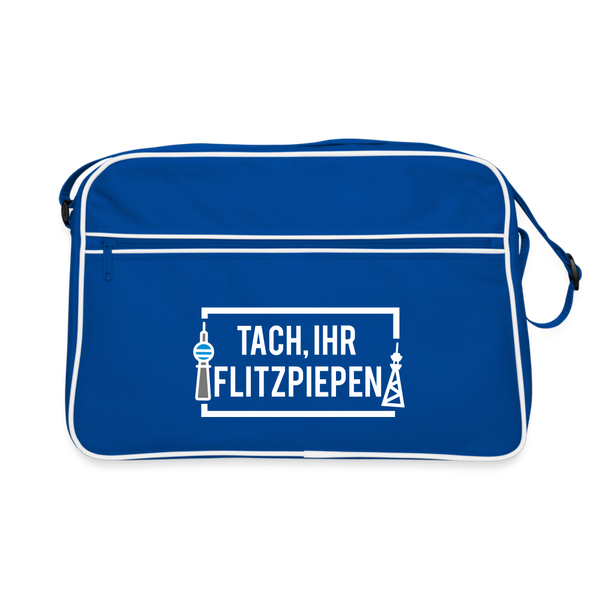 Tach ihr Flitzpiepen - Retro Tasche - Blau/Weiß