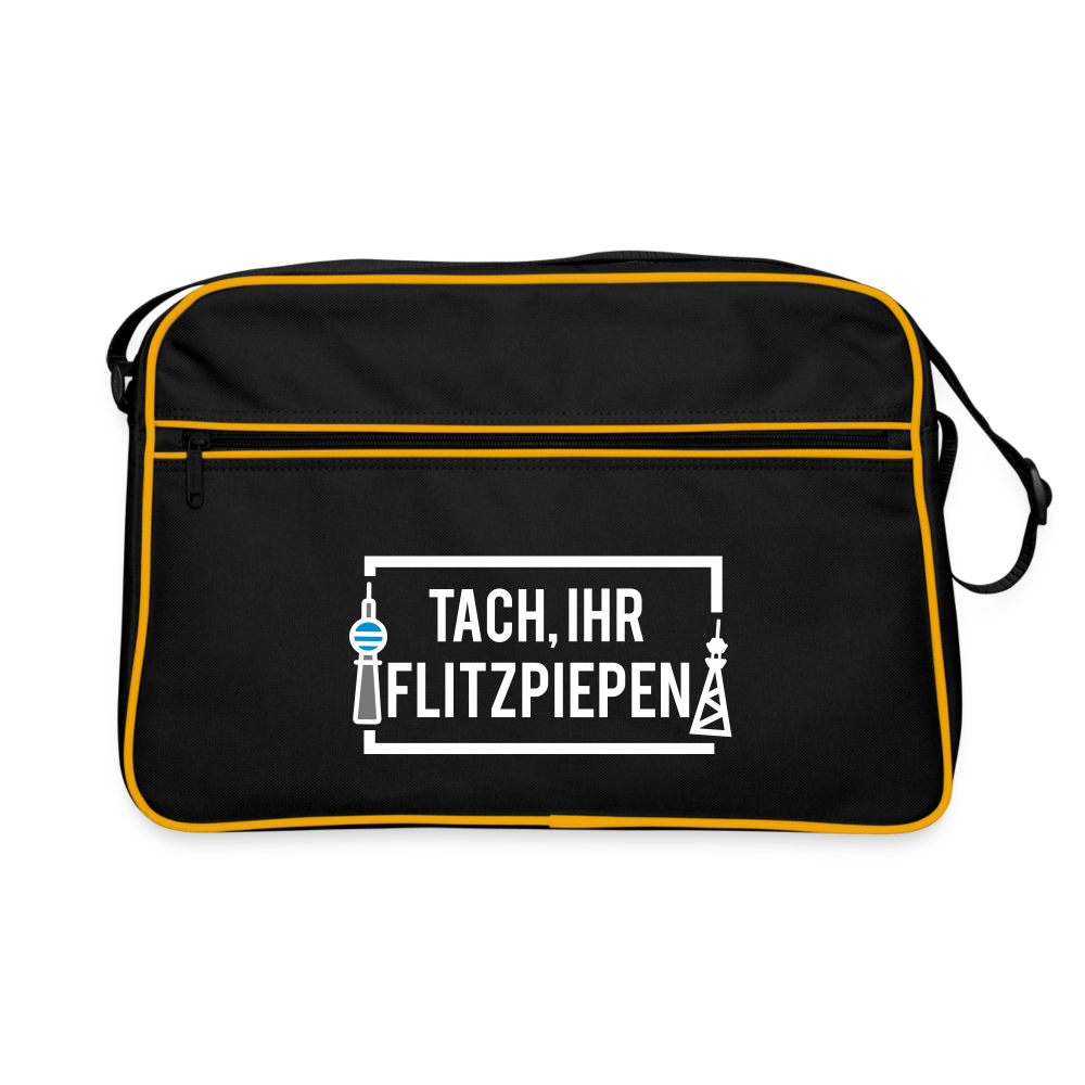 Tach ihr Flitzpiepen - Retro Tasche - Schwarz/Gold