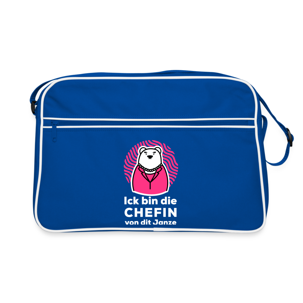 Chefin - Retro Tasche - Blau/Weiß