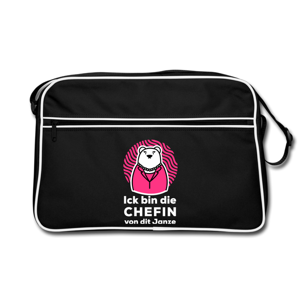Chefin - Retro Tasche - Schwarz/Weiß