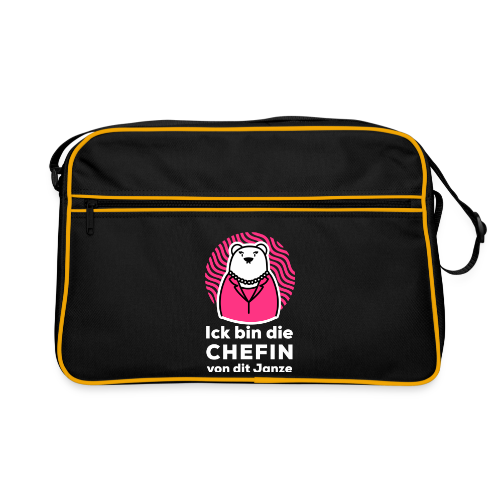 Chefin - Retro Tasche - Schwarz/Gold