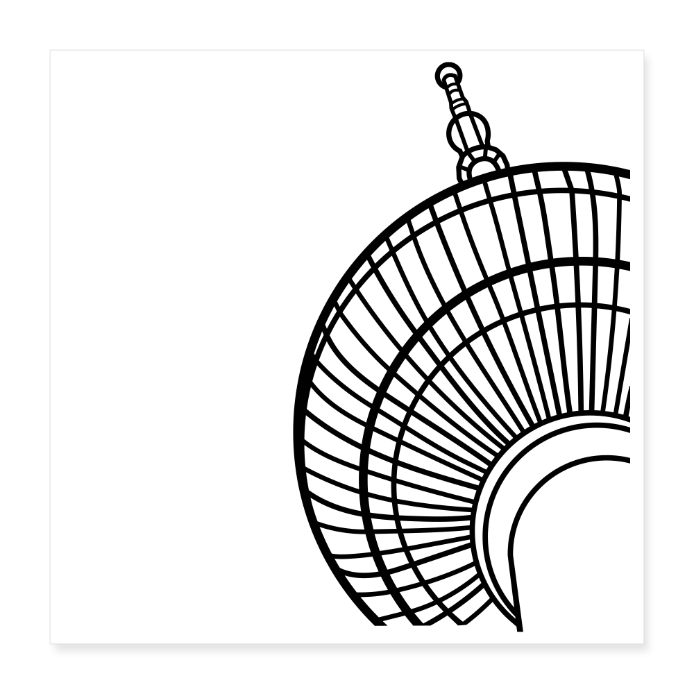 Der Turm von unten - Poster 40x40 cm - weiß