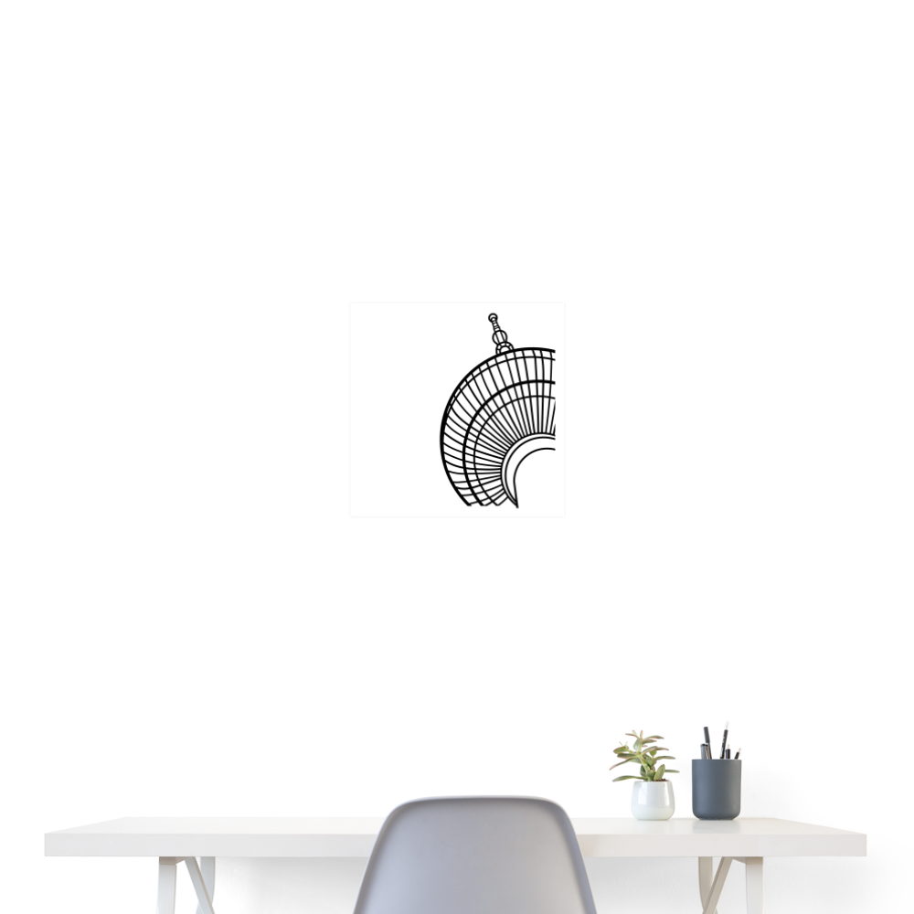 Der Turm von unten - Poster 40x40 cm - weiß