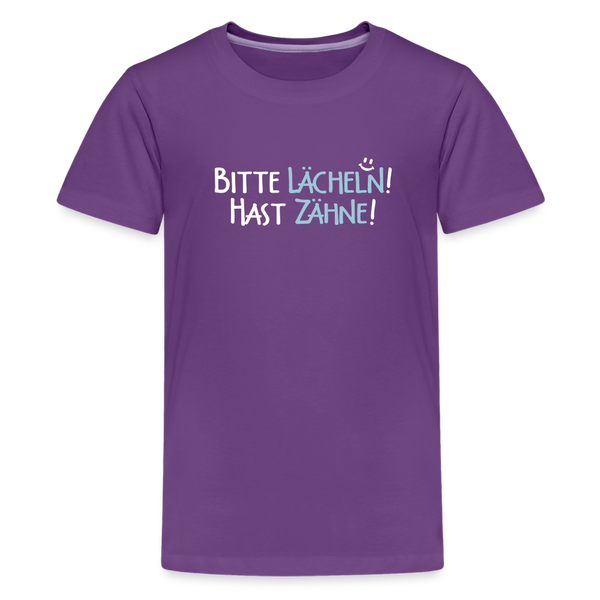 Bitte lächeln! Hast Zähne! - Teenager Premium T-Shirt - Lila