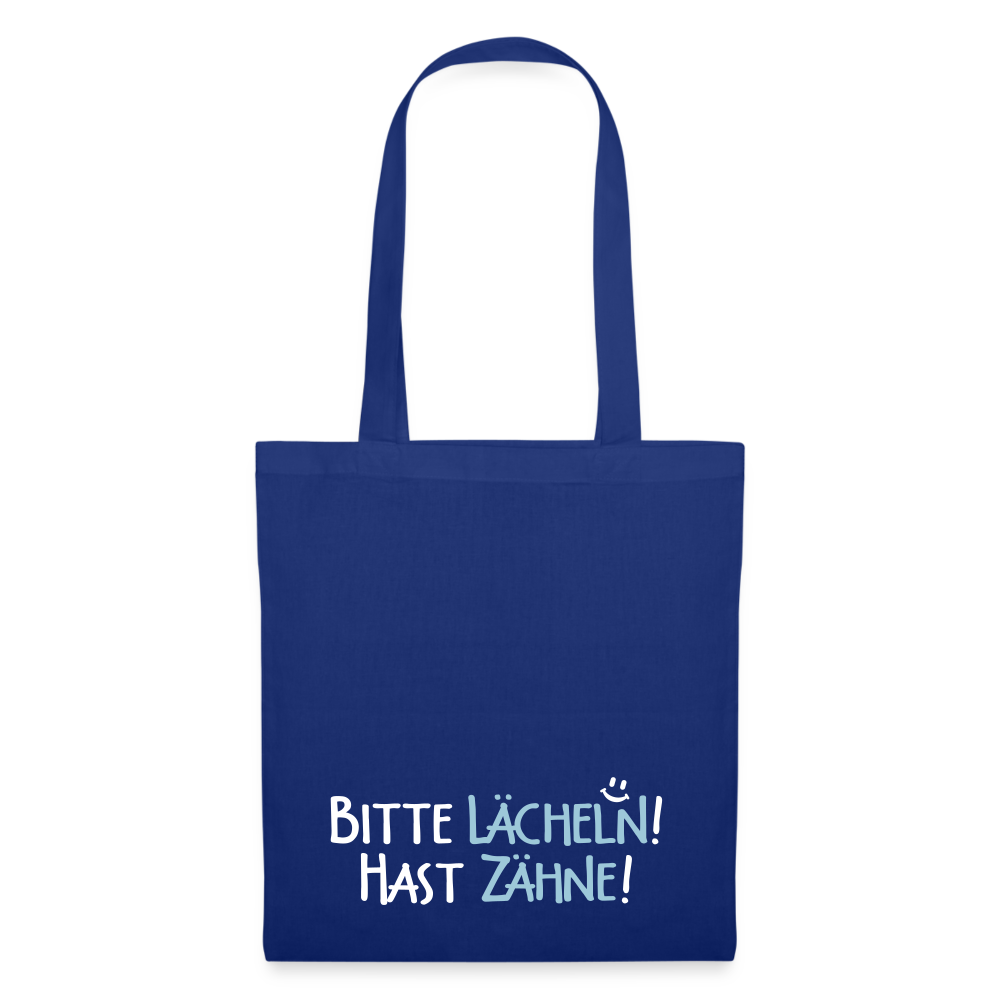 Bitte lächeln! Hast Zähne! - Stoffbeutel - Royalblau