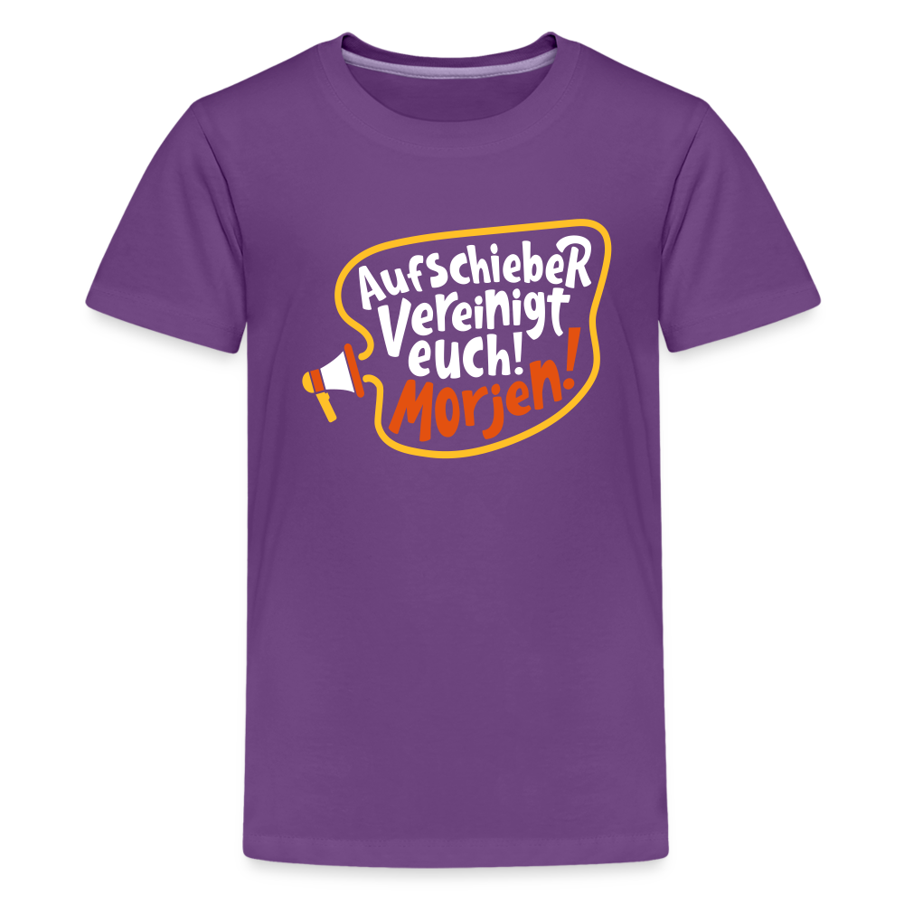 Aufschieber vereinigt euch! Morjen! - Teenager Premium T-Shirt - Lila