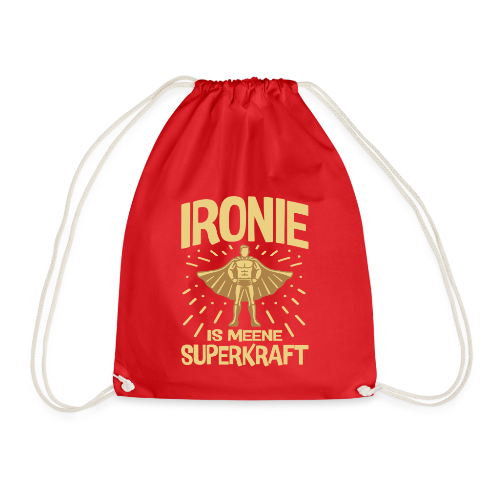 Ironie is meene Superkraft! - Turnbeutel - Rot
