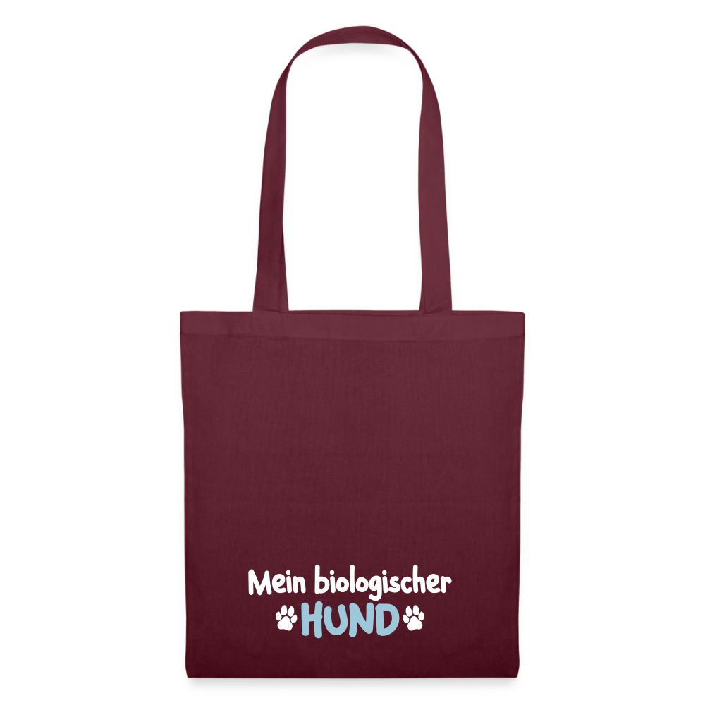 Mein biologischer Hund. - Stoffbeutel - Burgunderrot