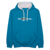 Ick erklär' ja nur… - Kontrast Hoodie - Pfauenblau/Grau meliert