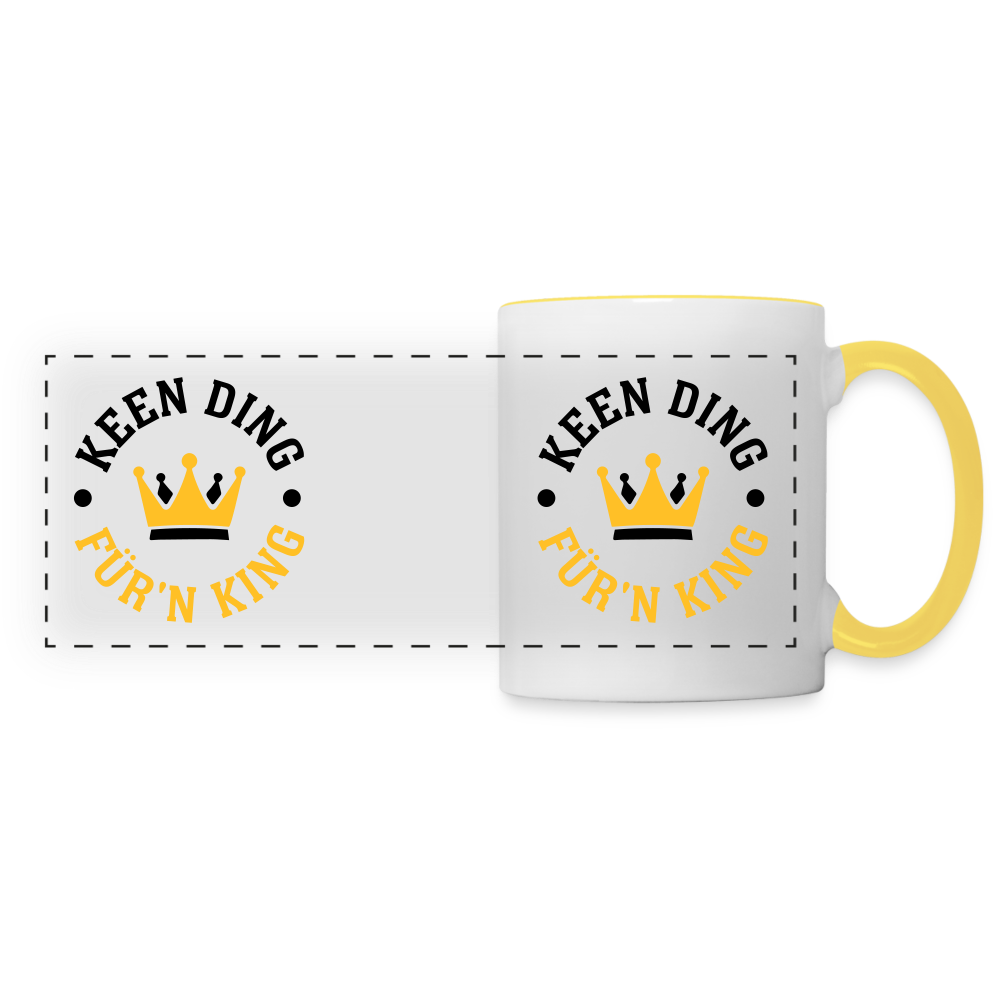 Keen Ding für'n King - Tasse zweifarbig - Weiß/Gelb