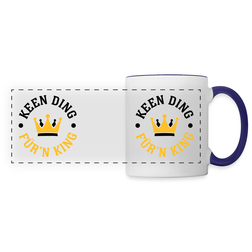 Keen Ding für'n King - Tasse zweifarbig - Weiß/Kobaltblau