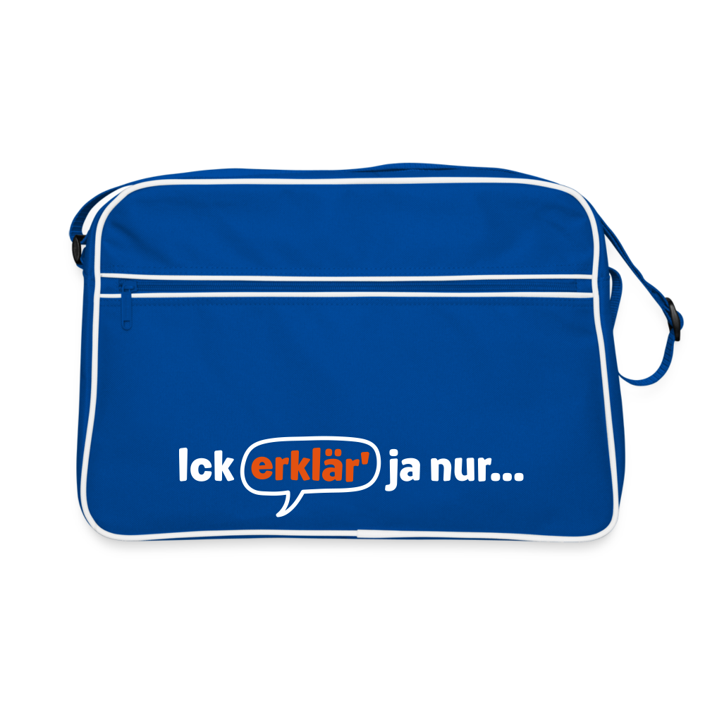 Ick erklär' ja nur… - Retro Tasche - Blau/Weiß