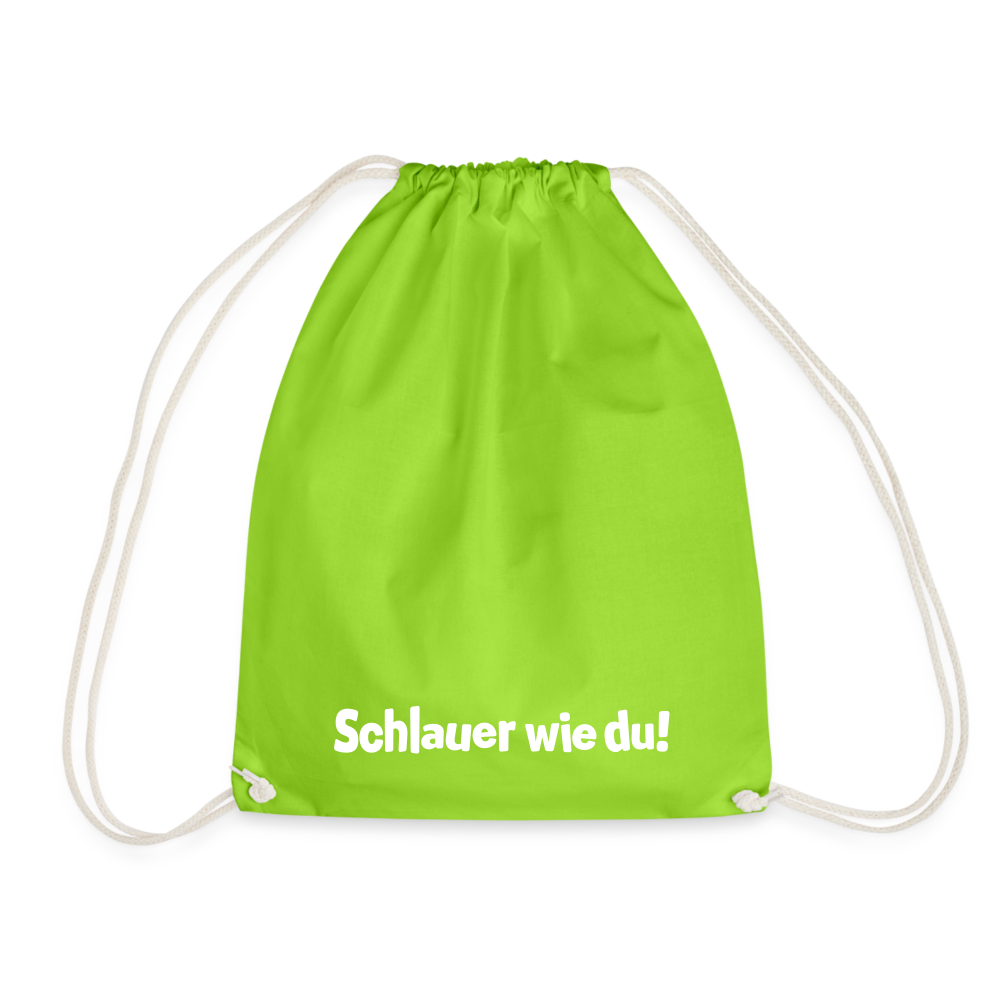 Schlauer wie du! - Turnbeutel - Neongrün