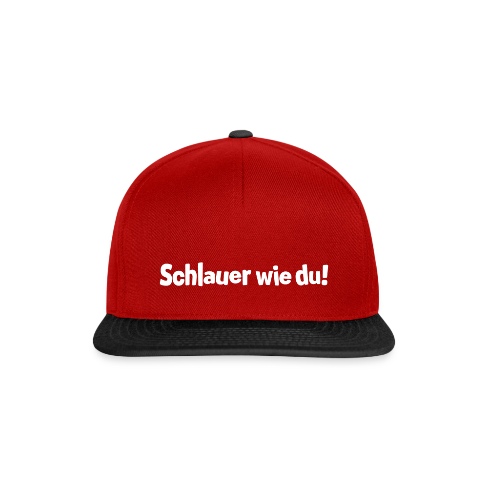 Schlauer wie du! - Snapback Cap - Rot/Schwarz