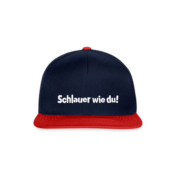 Schlauer wie du! - Snapback Cap - Navy/Rot