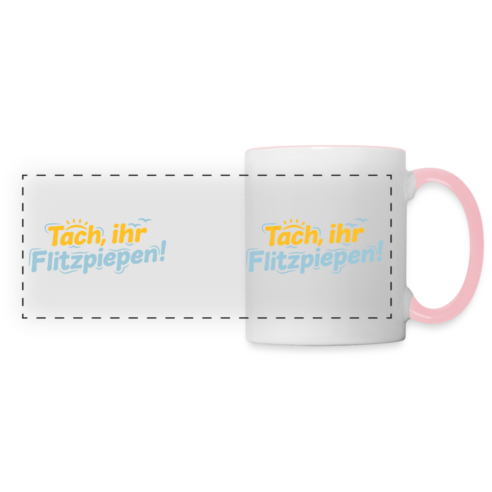 Tach, ihr Flitzpiepen! - Tasse zweifarbig - Weiß/Pink