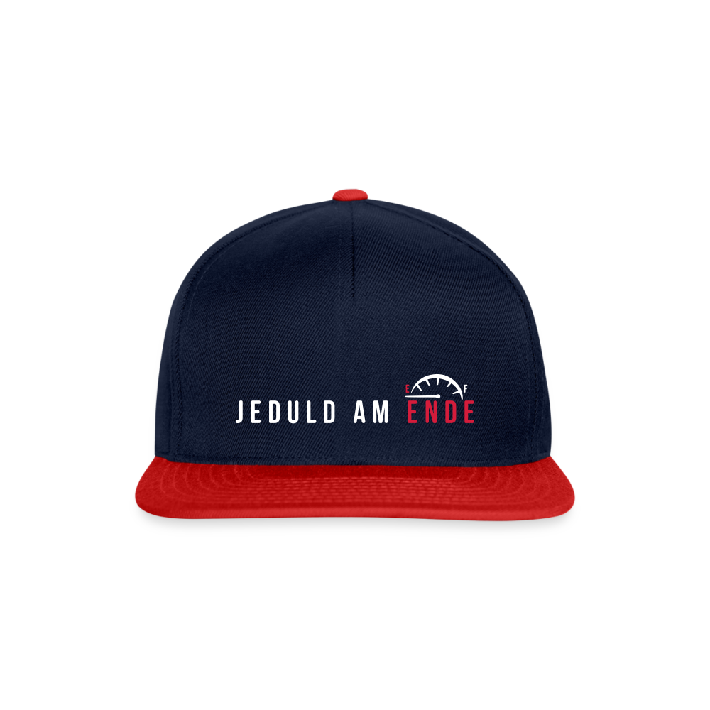 Jeduld am Ende - Snapback Cap - Navy/Rot