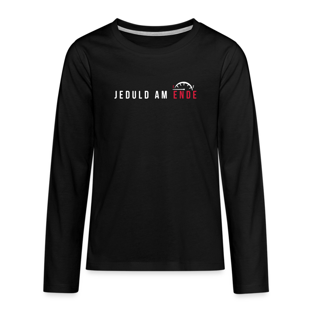 Jeduld am Ende - Teenager Langarmshirt - Schwarz