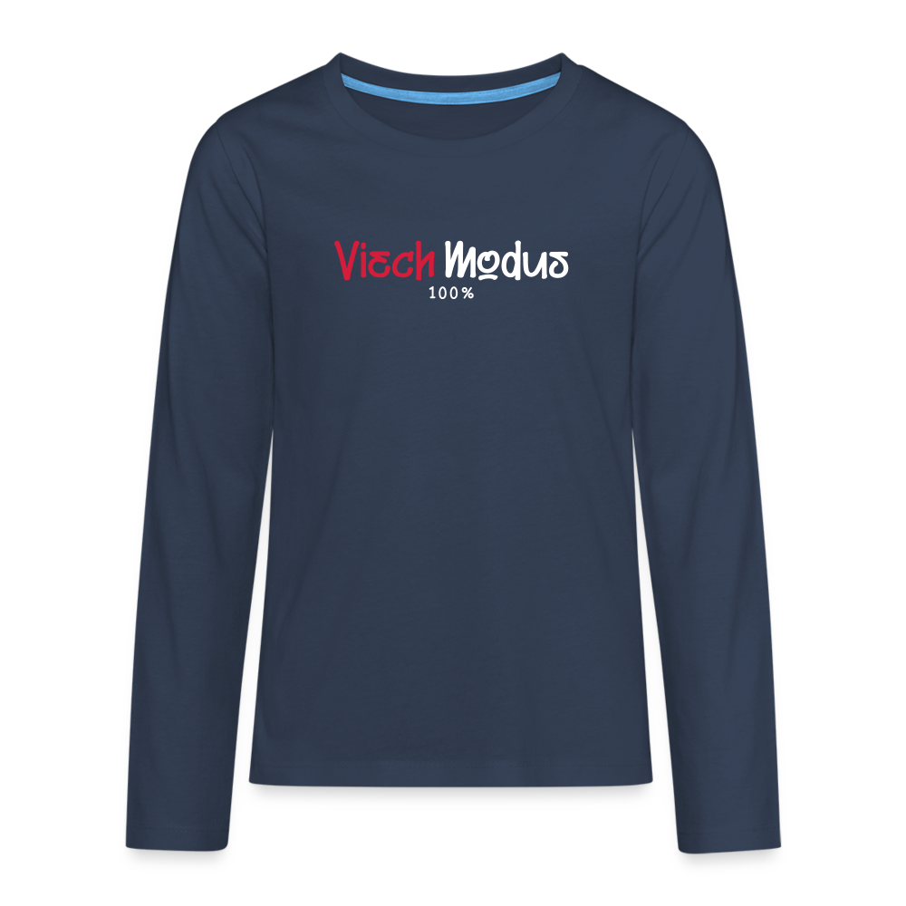 Viech Modus 100% - Teenager Langarmshirt - Navy