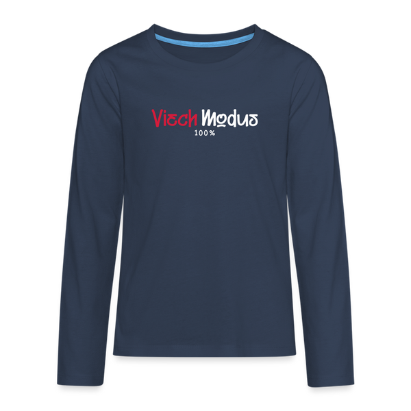 Viech Modus 100% - Teenager Langarmshirt - Navy