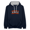 Schwitz'n is wenn Speck flennt - Kontrast Hoodie - Navy/Grau meliert