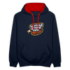 Aufschieber vereinigt euch! Morjen! - Kontrast Hoodie - Navy/Rot