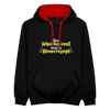 Bin jeheimnisvoll wie'n Dönerrezept. - Kontrast Hoodie - Schwarz/Rot
