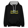 Bin jeheimnisvoll wie'n Dönerrezept. - Kontrast Hoodie - Schwarz/Grau meliert