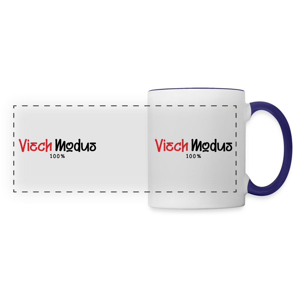 Viech Modus 100% - Tasse zweifarbig - Weiß/Kobaltblau