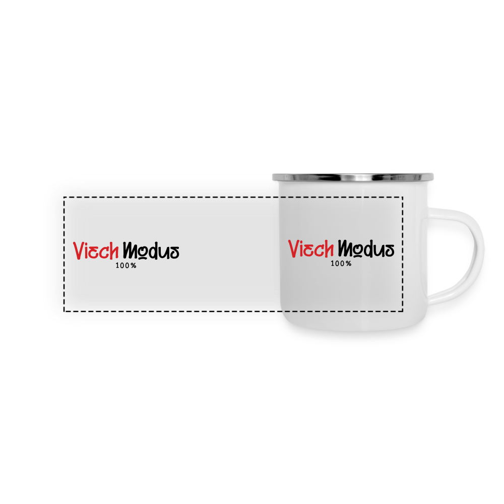 Viech Modus 100% - Emaille Tasse - weiß