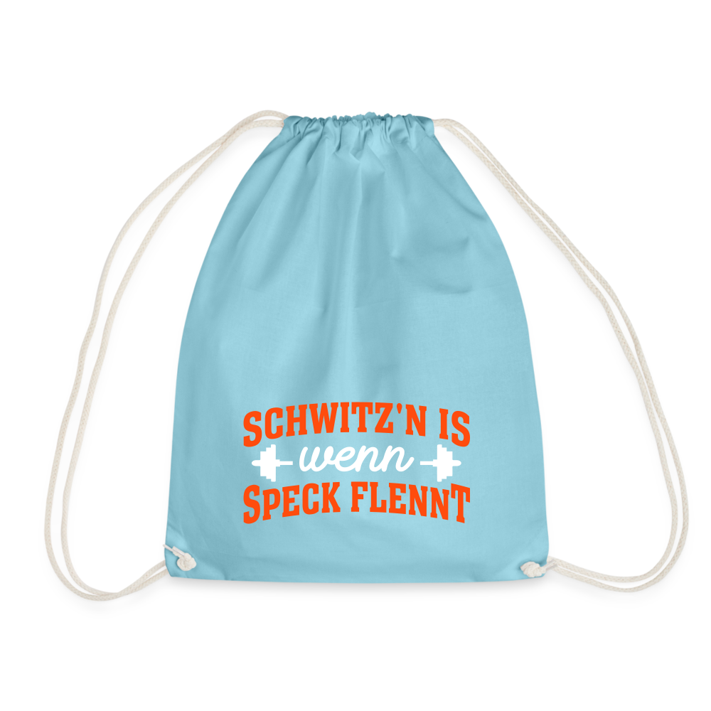 Schwitz'n is wenn Speck flennt - Turnbeutel - Aqua