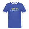 Tach, ihr Flitzpiepen! - Männer Ringer T-Shirt - Blau/Weiß