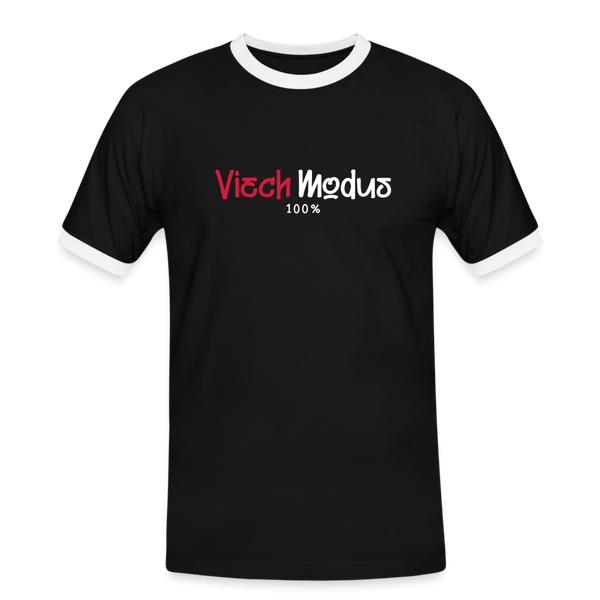 Viech Modus 100% - Männer Ringer T-Shirt - Schwarz/Weiß