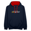 Leben, keen Biergarten! - Kontrast Hoodie - Navy/Rot