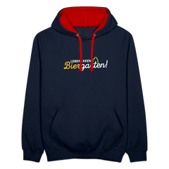 Leben, keen Biergarten! - Kontrast Hoodie