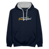 Leben, keen Biergarten! - Kontrast Hoodie - Navy/Grau meliert