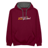Leben, keen Biergarten! - Kontrast Hoodie - Weinrot/Anthrazit