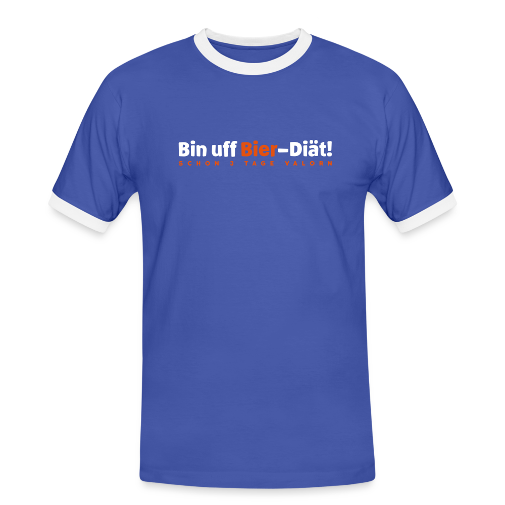 Bin uff Bier-Diät! (schon 3 Tage valorn) - Männer Ringer T-Shirt - Blau/Weiß