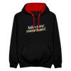 Mein Kiez, meine Regeln! - Kontrast Hoodie - Schwarz/Rot